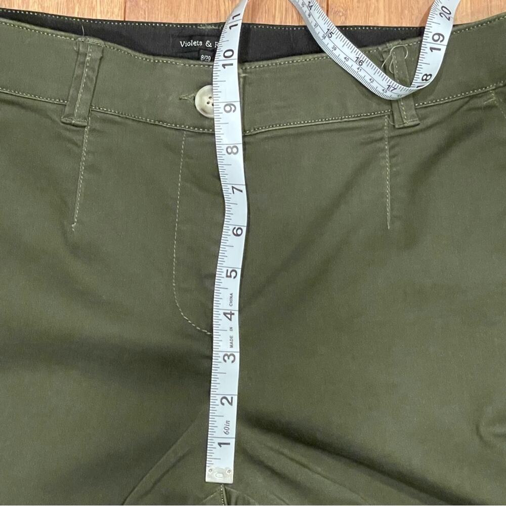 Violets & Roses Olive Green Mid Rise Ankle Pants size 8 - Picture 5 of 14